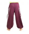 Pantalons hippie thaïlandais pour la ligature Application ethno du coton lourd