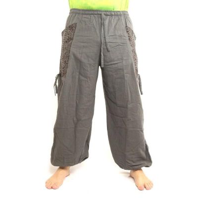 Pantalons hippie thaïlandais pour la ligature Application ethno du coton lourd