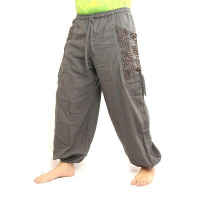 Pantalons hippie thaïlandais pour la ligature Application ethno du coton lourd