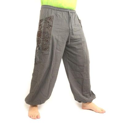 Pantalons hippie thaïlandais pour la ligature Application ethno du coton lourd