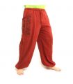 Pantalons hippie thaïlandais pour la ligature Application ethno du coton lourd