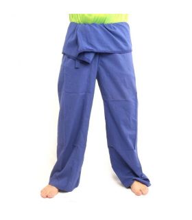 Thai Fischerhose  extra lang- Baumwolle blau