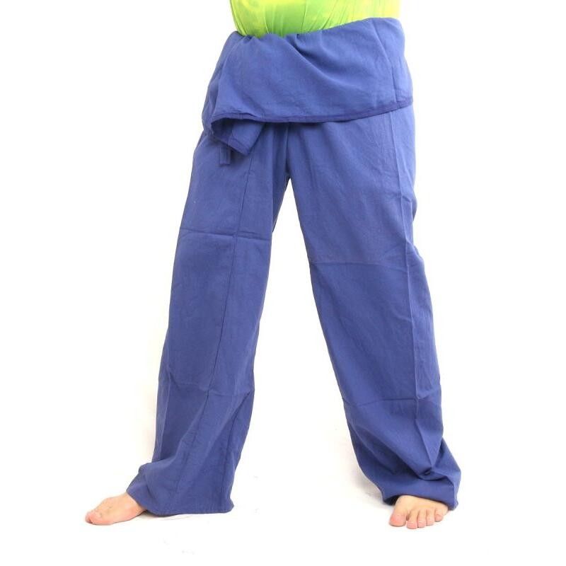 Thai Fisherman pants extra long- cotton blue