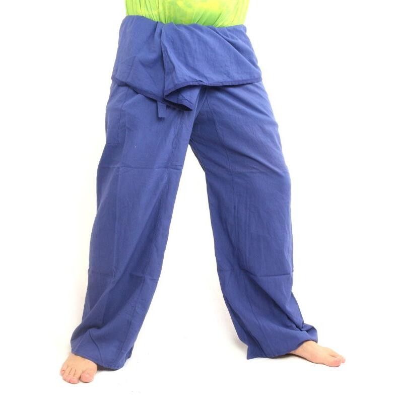 Thai Fisherman pants extra long- cotton blue