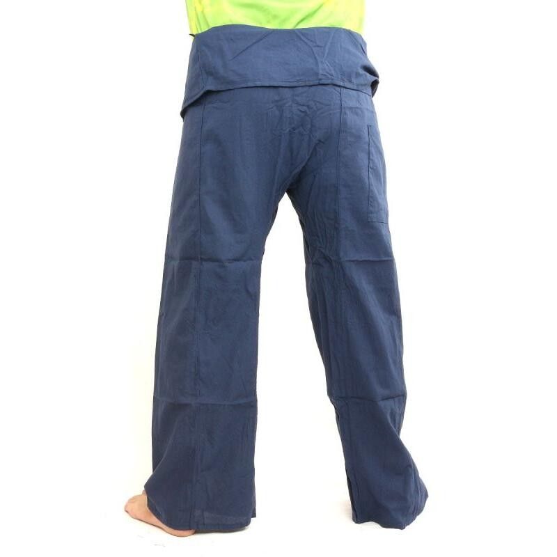 Thai Fischerhose extra lang- Baumwolle Kornblumen blau