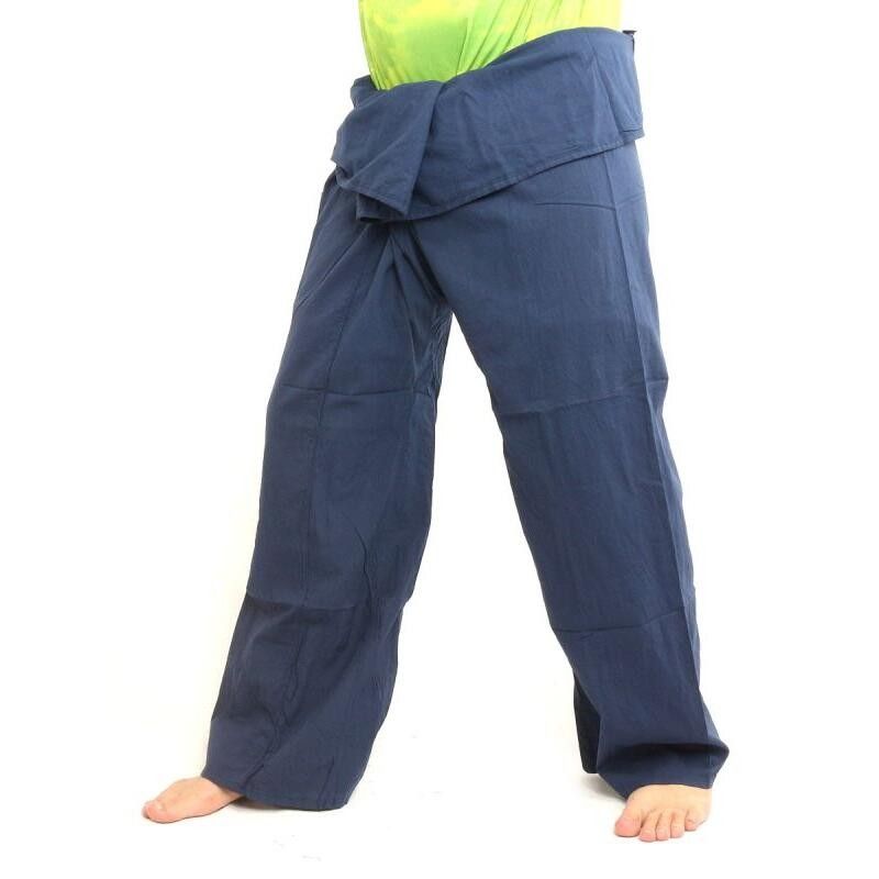 Thai Fischerhose extra lang- Baumwolle Kornblumen blau