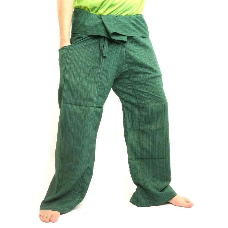 Thai Fischerhose   Cottonmix extra lang - grün