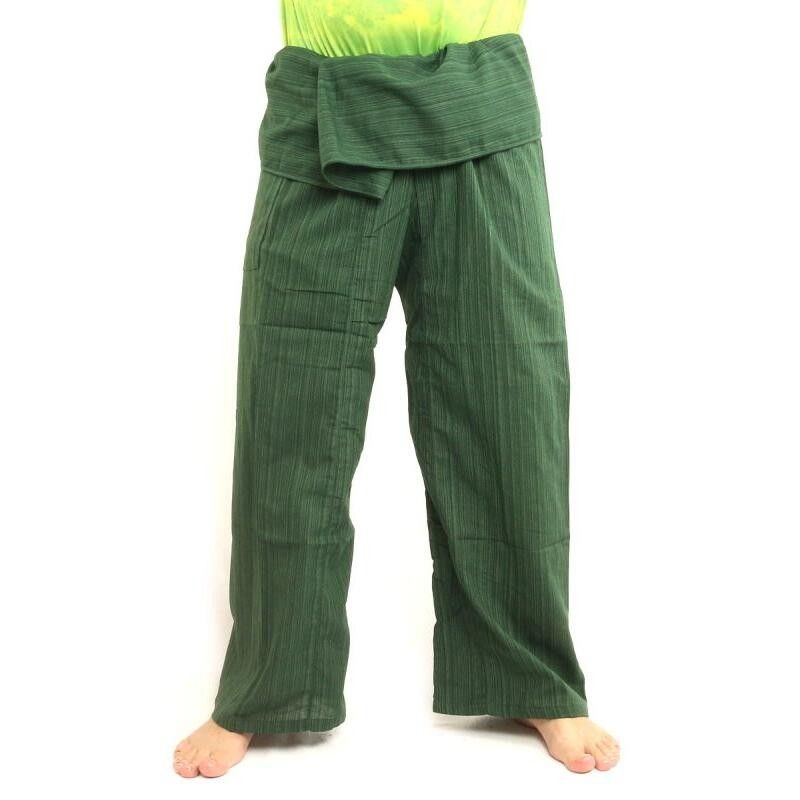 Pantalón de pescador tailandés Cottonmix extra largo - verde