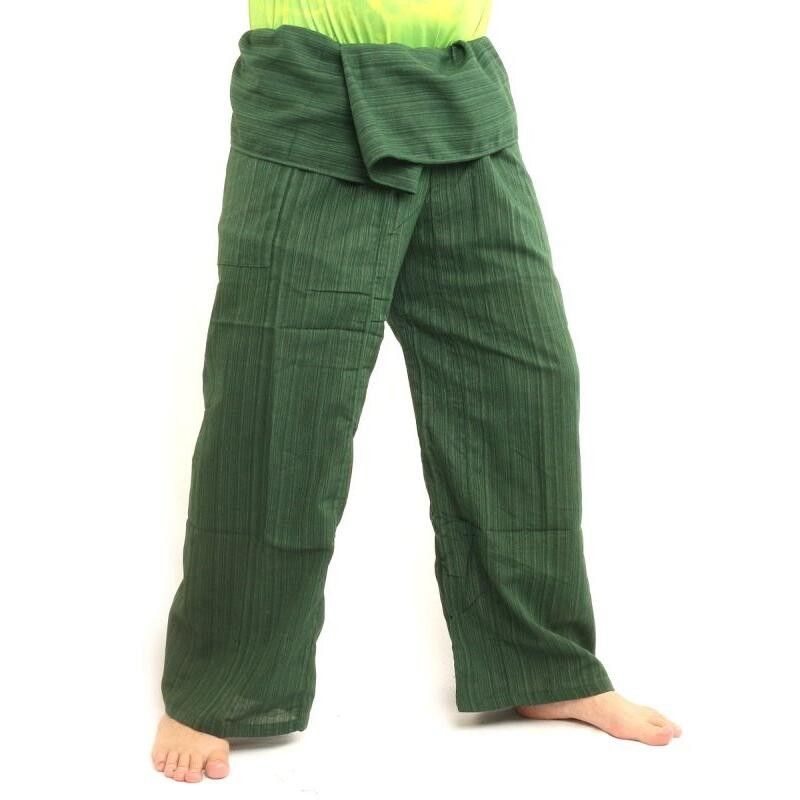 Pantalon Thai Fisherman Cottonmix extra long - vert