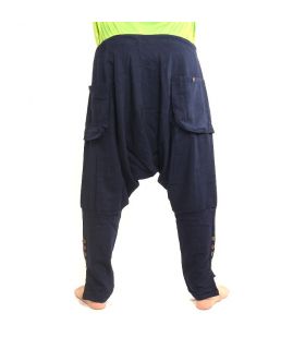 harem pants - cotton - blue