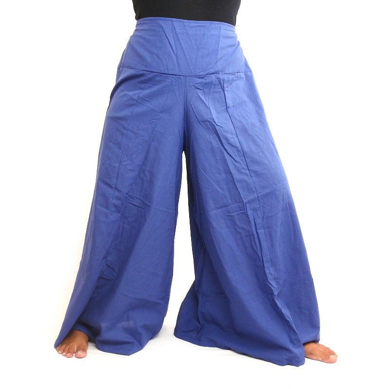 Pantalon samouraï en coton bleu