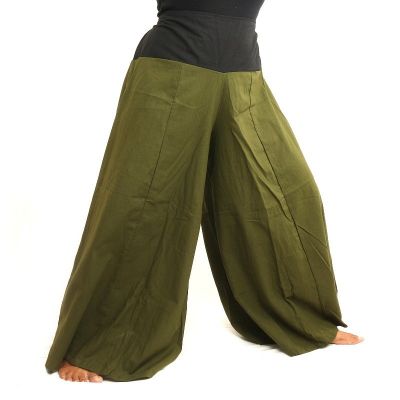 Samurai Hose Baumwolle dunkles oliv grün