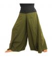 Pantalon de samouraï en coton vert olive foncé