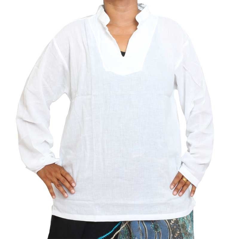 camisa de algodón tailandés blanco tamaño M
