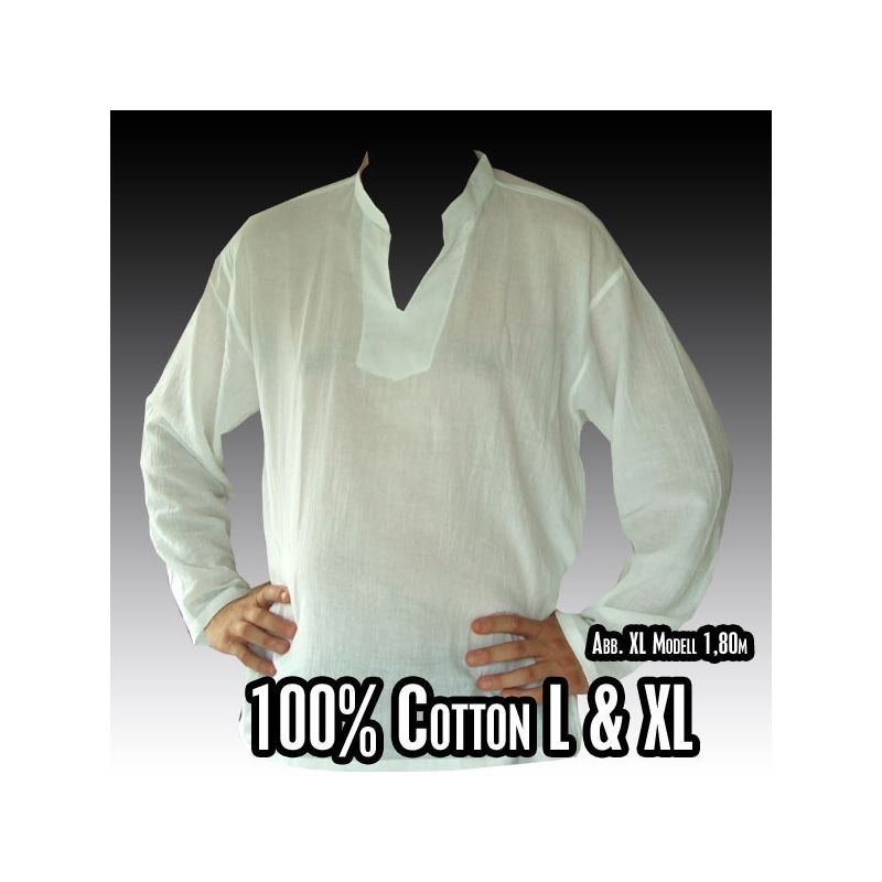 blanc taille chemise en coton Thai L
