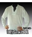 Thai Hemd aus Baumwolle weiß Größe XL