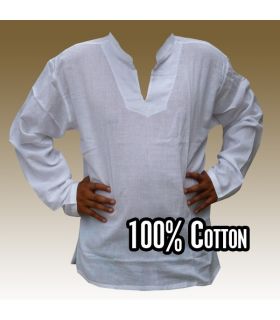 camisa de algodón tailandés blanco tamaño XXL