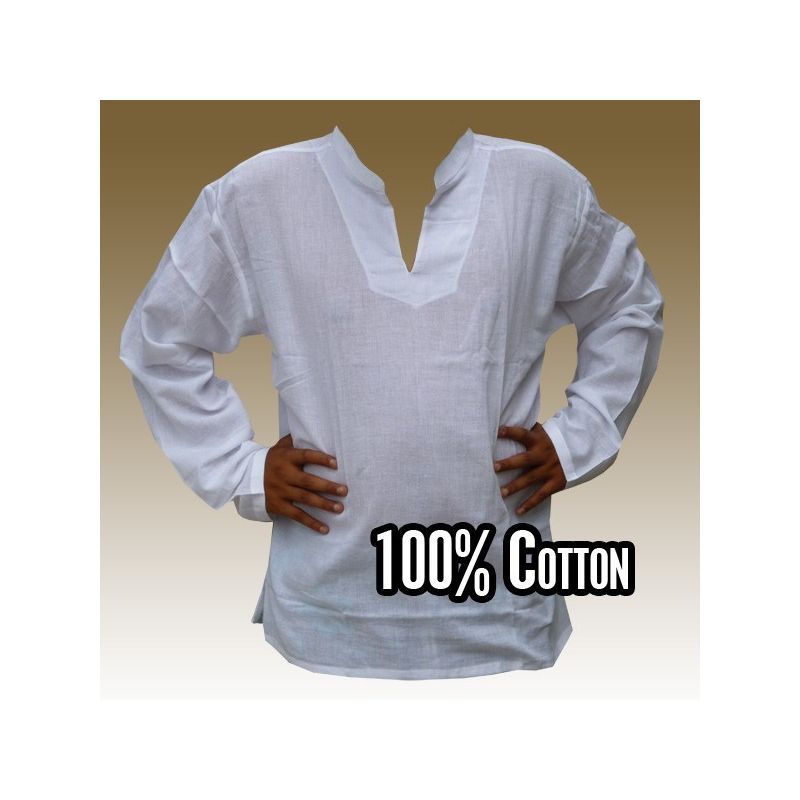 camisa de algodón tailandés blanco tamaño XXL