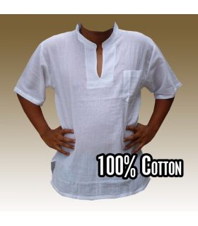 Razia Fashion - camisa ligera de algodón tailandés blanco talla XL