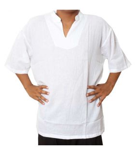 Razia Fashion - camisa ligera de algodón tailandés blanco talla XXL