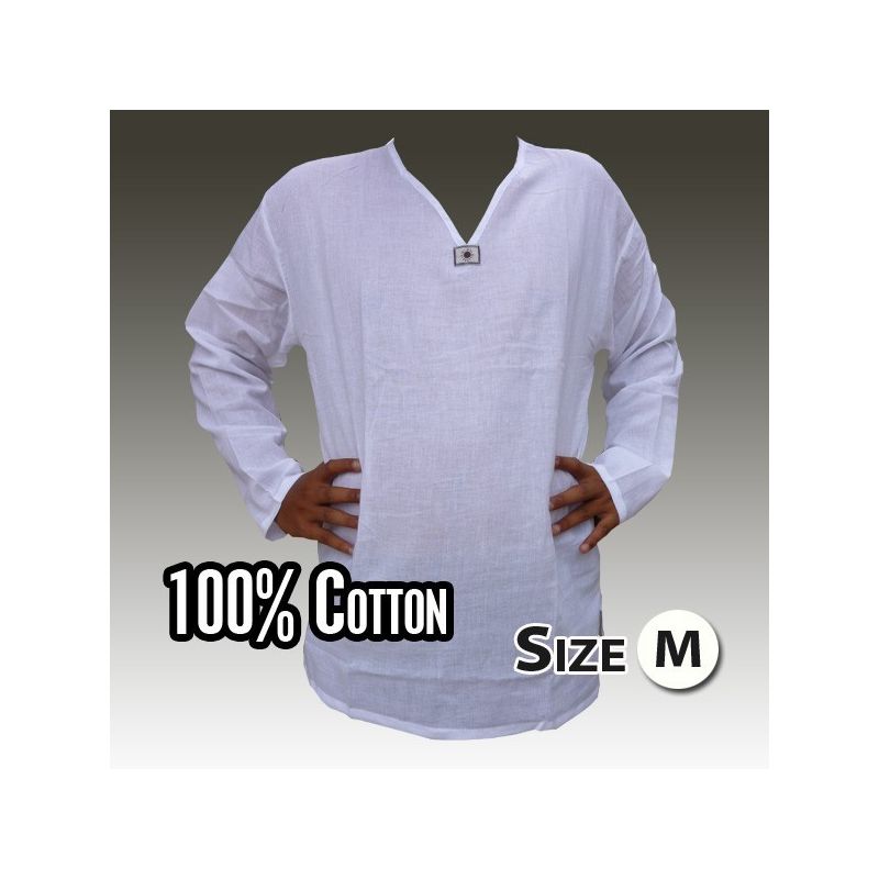 blanc taille chemise en coton Thai M
