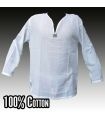 Camisa casual tailandesa de algodón blanco talla L