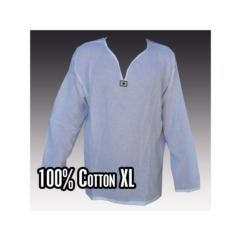camisa de algodón tailandés blanco tamaño XL