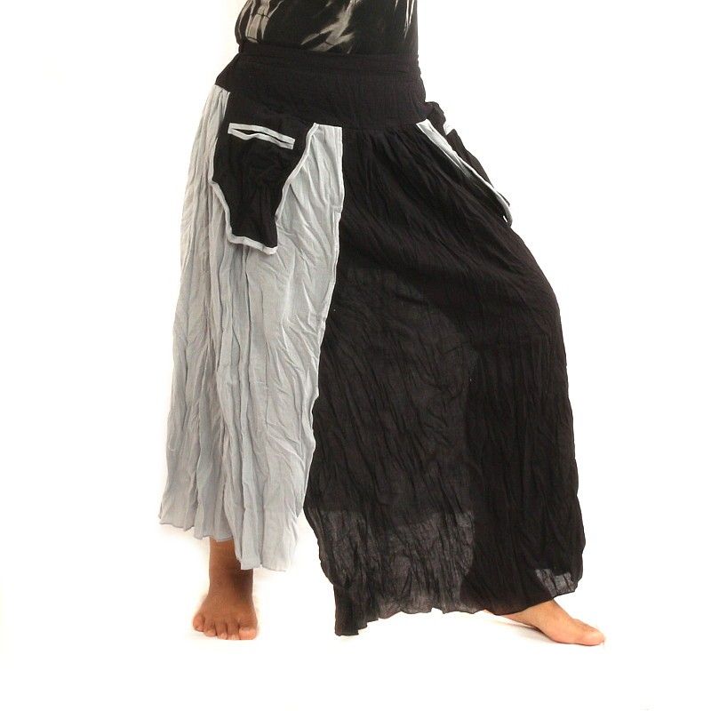 Rock im Knitterlook - zweilagig mit Seitentaschen