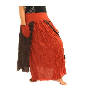 Rock im Knitterlook - zweilagig mit Seitentaschen