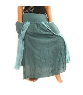 Rock im Knitterlook - zweilagig mit Seitentaschen