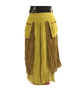 Rock im Knitterlook - zweilagig mit Seitentaschen