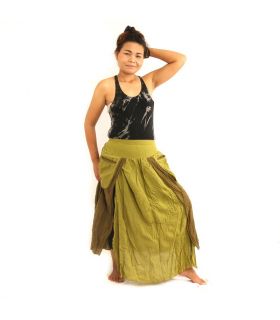 Rock im Knitterlook - zweilagig mit Seitentaschen