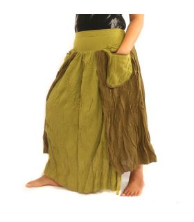 Rock im Knitterlook - zweilagig mit Seitentaschen
