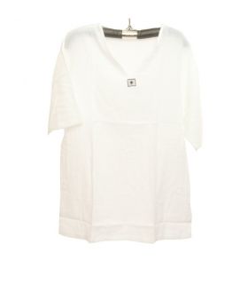 Razia Fashion - Light Thai cotton shirt white size M