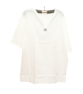 Razia Mode - facile blanc taille chemise en coton Thai L
