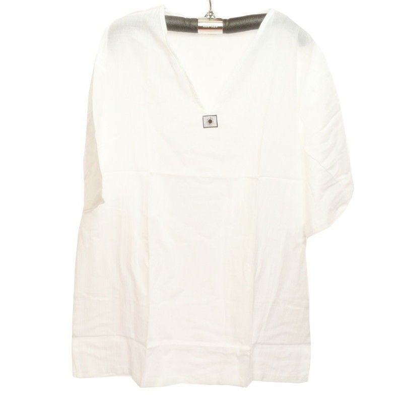 Razia Moda - Fácil camisa de algodón tailandés blanco tamaño XL