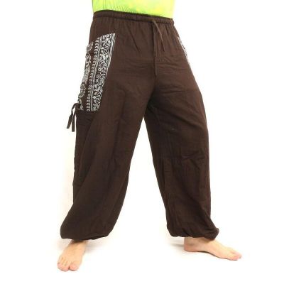 Pantalons hippie thaïlandais pour la ligature Application ethno du coton lourd
