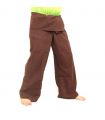 Pantalon de pêcheur - marron- Pantalon de pêcheur thaïlandais en coton extra long