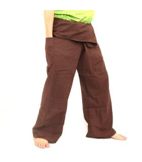 Pantalon de pêcheur - marron- Pantalon de pêcheur thaïlandais en coton extra long