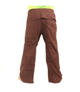 Pantalon de pêcheur - marron- Pantalon de pêcheur thaïlandais en coton extra long