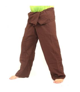 Fischerhose - braun- Extra Lang- Baumwoll Thai Fischerhose