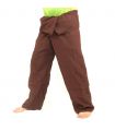 Pantalon de pêcheur - marron- Pantalon de pêcheur thaïlandais en coton extra long