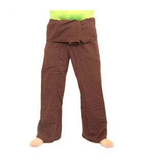 Pantalon de pêcheur - marron- Pantalon de pêcheur thaïlandais en coton extra long