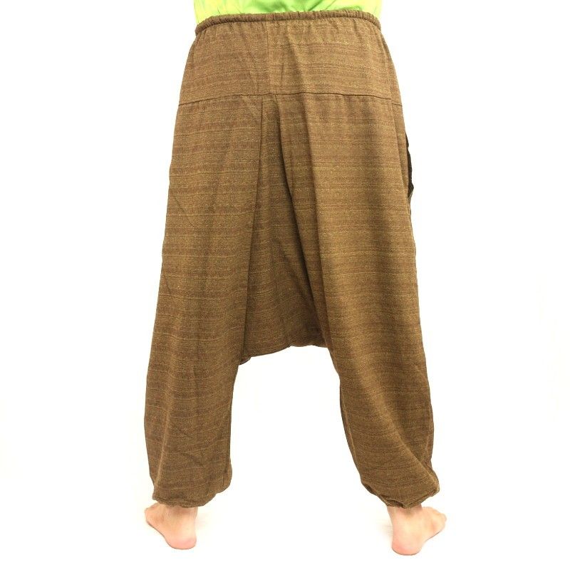 Sarouel coton imprimé marron