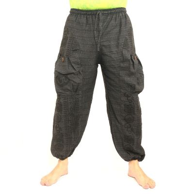 Pantalon hippie thaïlandais à nouer motif Tibet