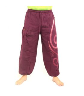 Pantalon frigo à motif violet