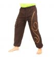 Pantalon réfrigérant brun à motifs de gribouillis