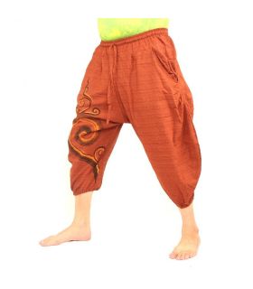 Boho capri pants with spiral pattern