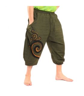 3/5 harem pants olive green