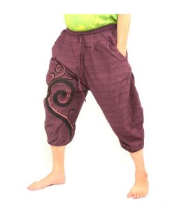Pantalon 3/5 harem magenta